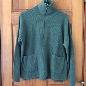 Madewell Woman’s Green ribbed sweater, L, NWT